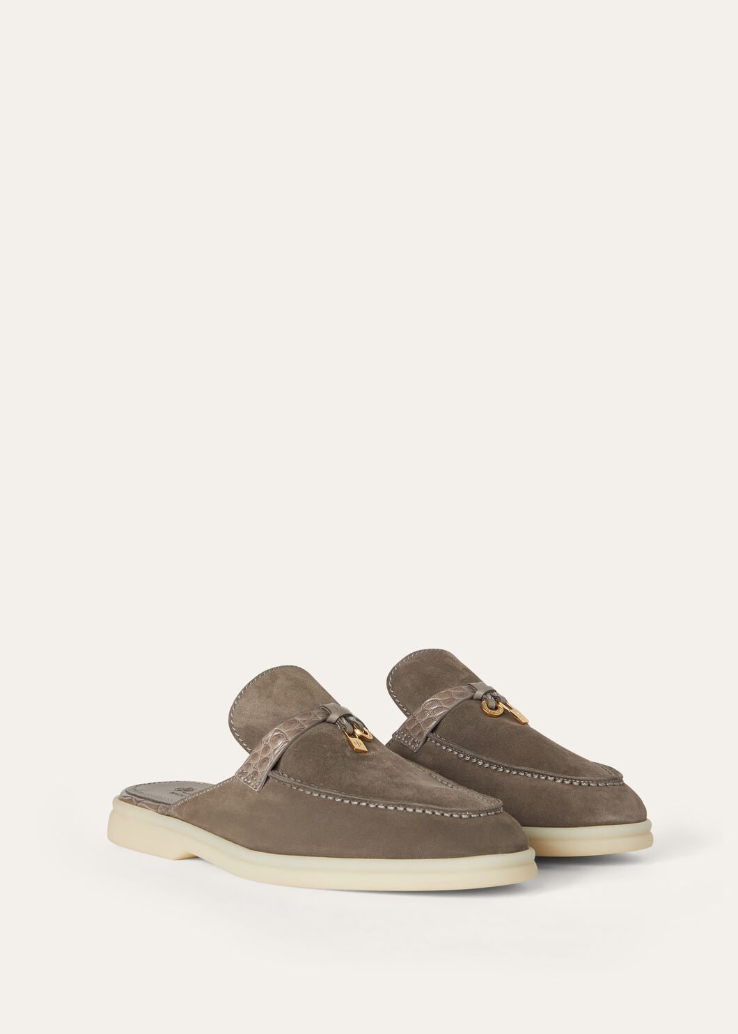 Babouche Charms Walk in pelle scamosciata grigia