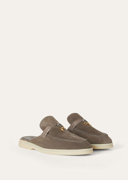 Babouche Charms Walk in pelle scamosciata grigia