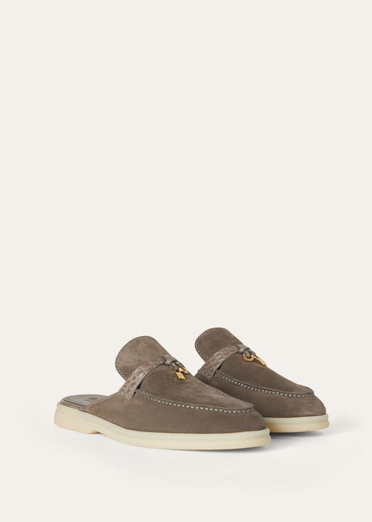 Babouche Charms Walk in grey suede