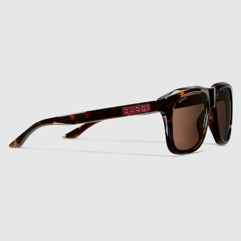 Men's dark brown tortoiseshell square sunglasses