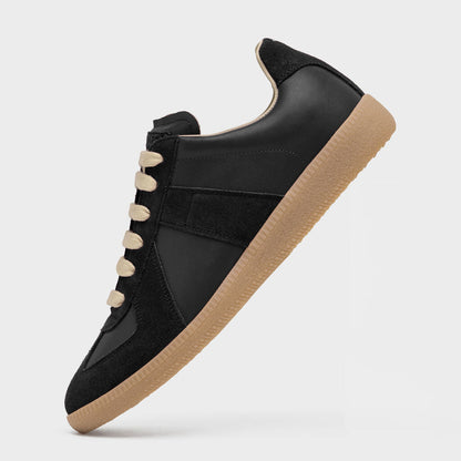Replica Sneakers in nappa e suède con suola color miele