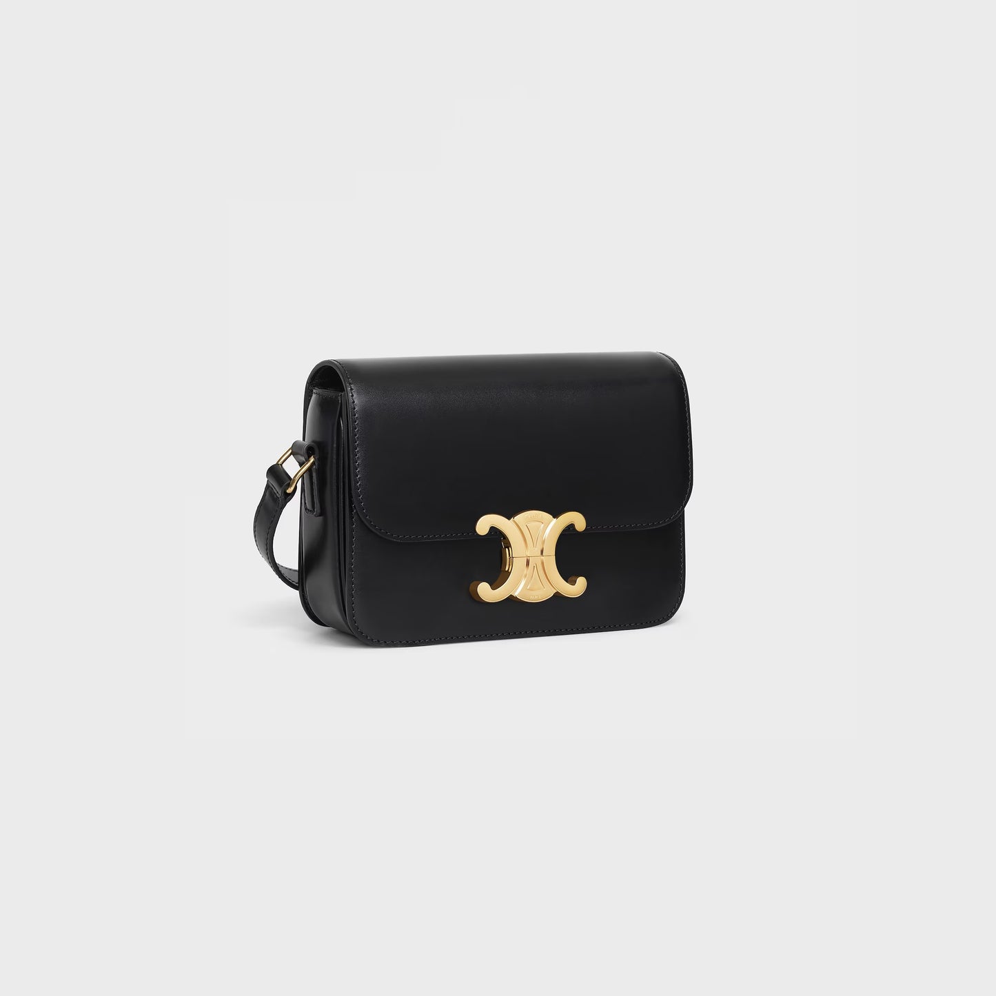 Borsa Teen Triomphe in pelle di vitello lucida Nero