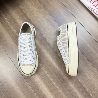 Sneakers Toile Iconographe Raffia Beige