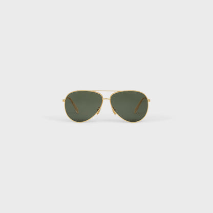 Occhiali da sole Metal Frame 01 con lenti in vetro minerale oro/verde