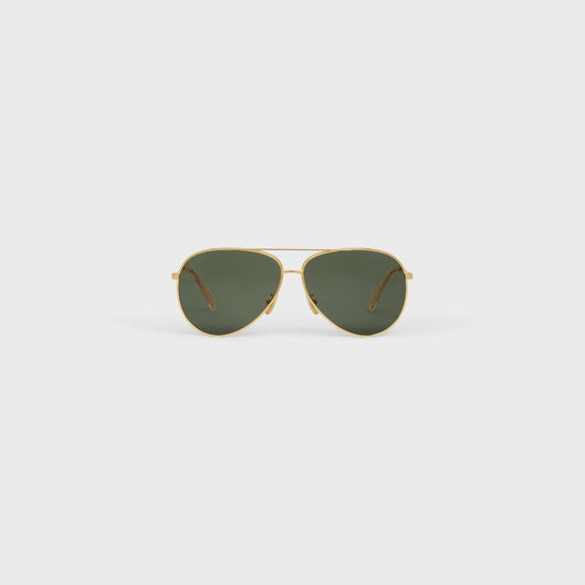 Occhiali da sole Metal Frame 01 con lenti in vetro minerale oro/verde