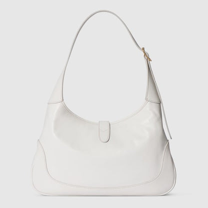 Borsa a spalla GG Jackie 1961 misura media in pelle bianca