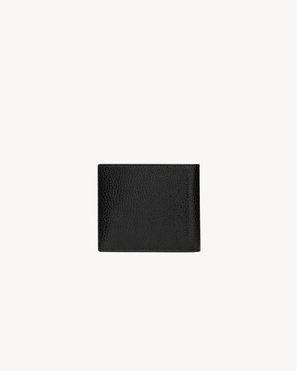 TINY CASSANDRE EAST/WEST Wallet in black grained leather