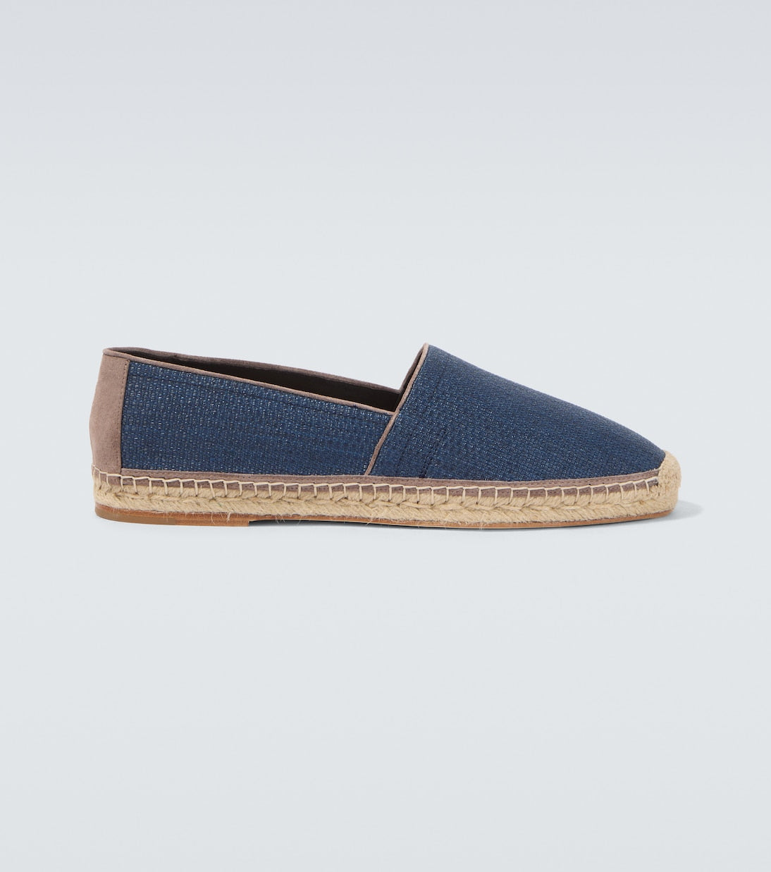 Canvas espadrilles with blue suede trim