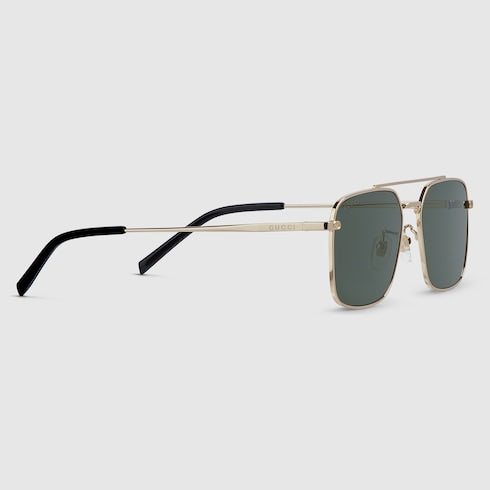 Men's light gold low bridge sunglasses