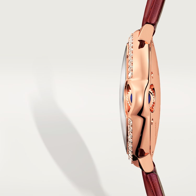 Ballon Bleu watch with burgundy leather strap
