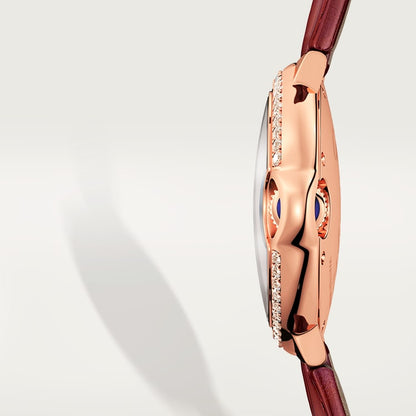 Ballon Bleu watch with burgundy leather strap
