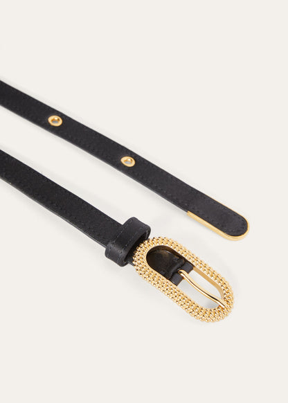 Women's Bubbles Black/Sun Gold Buckle Belt
