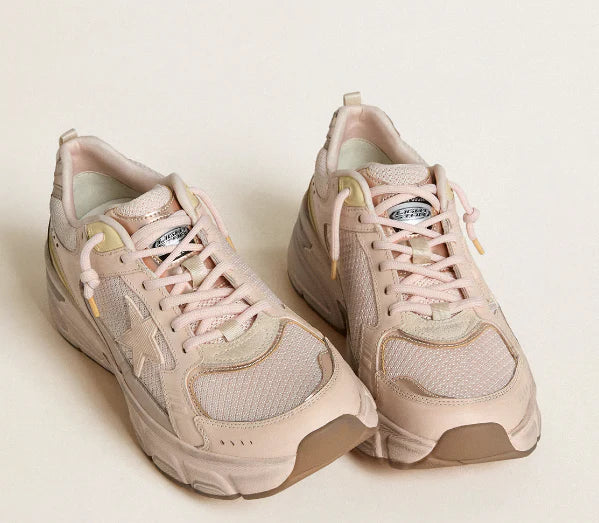Lightstar in pink leather and mesh upper with pink star