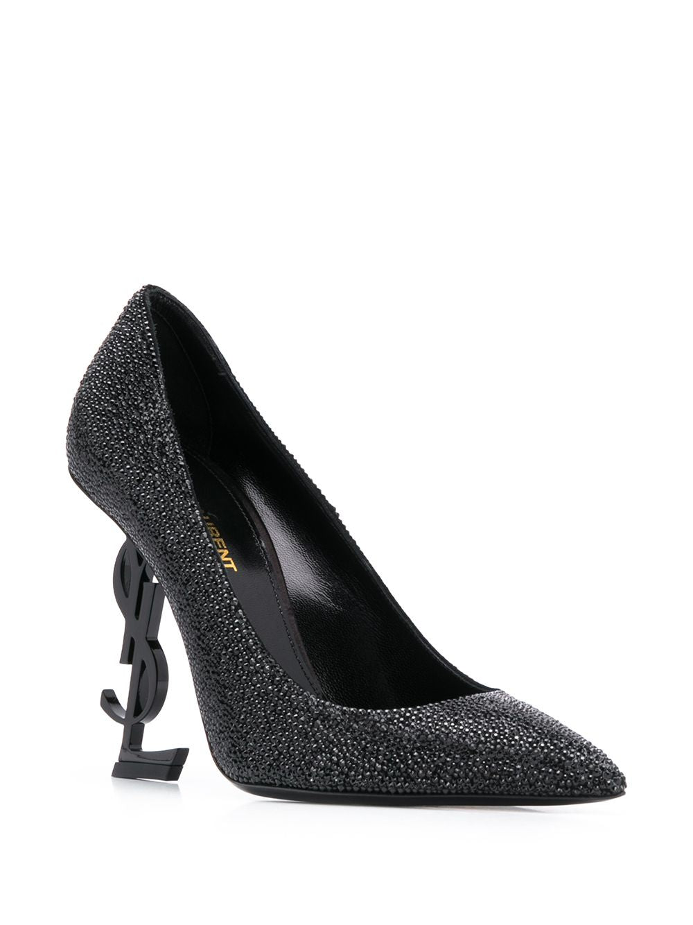 Opyum décolleté in black glitter calfskin