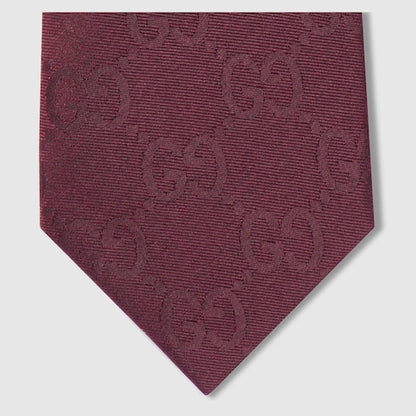 Cravatta in cotone e seta GG bordeaux