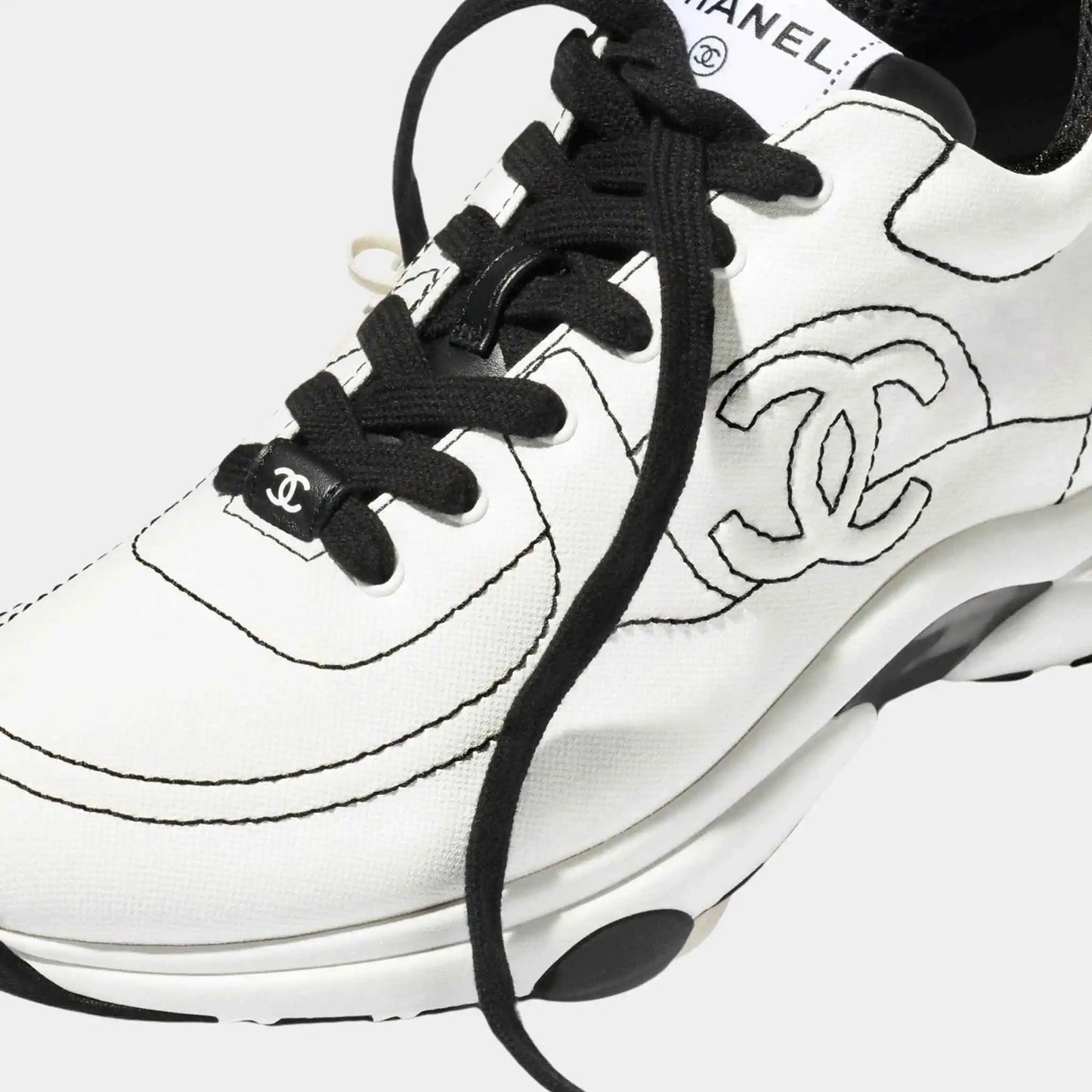 Black and white cotton trainers