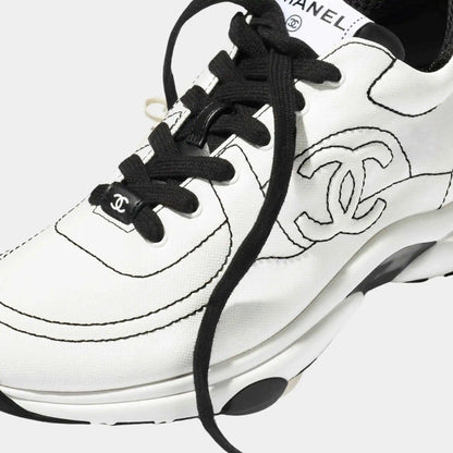 Black and white cotton trainers