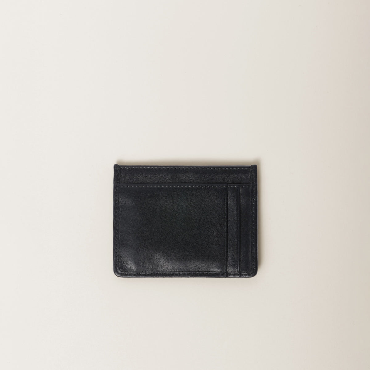 Black matelassé nappa leather card holder