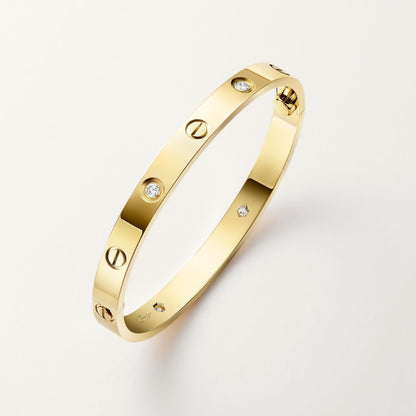 LOVE bracelet, classic model, 4 diamonds, in gold color