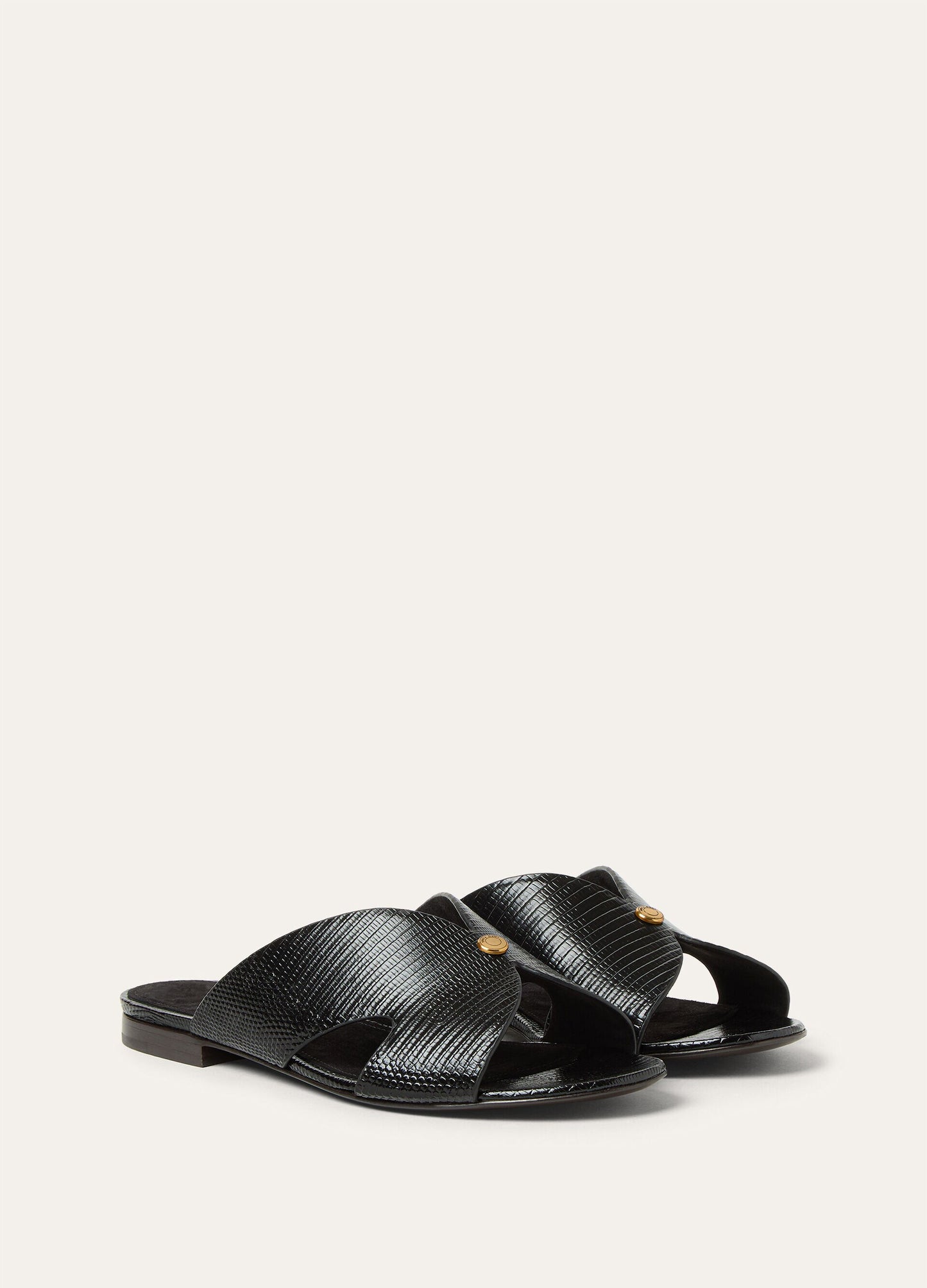 Black Lizard Genuine Leather Sandals
