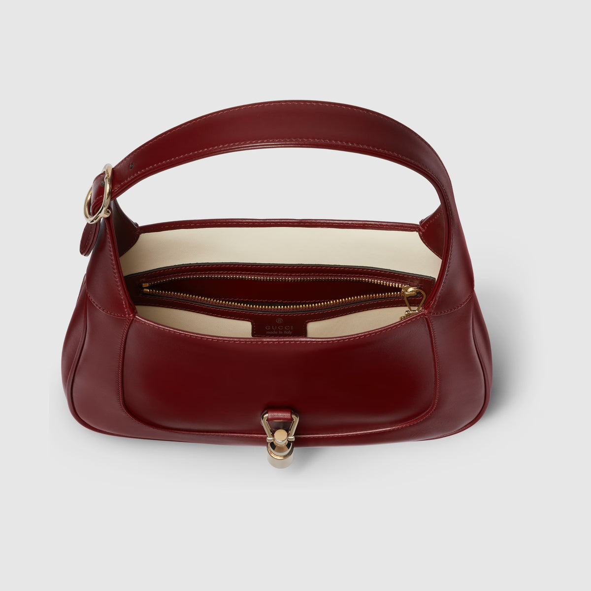 Borsa Jackie 1961 misura media in Pelle GG Rosso Ancora