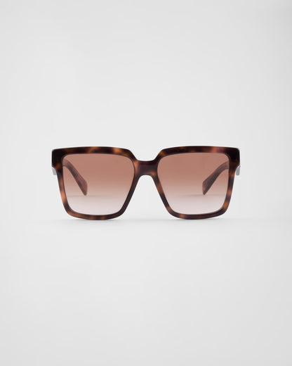 Logo sunglasses with matte shaded dark brown lenses