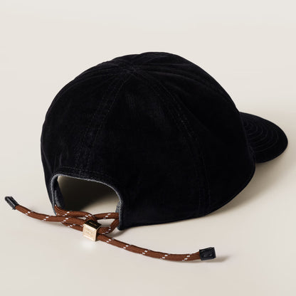 Black/Tobacco Velvet Baseball Cap