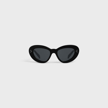 Occhiali da sole a farfalla S320 in acetato nero donna