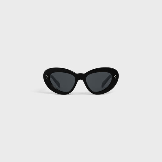 Occhiali da sole a farfalla S320 in acetato nero donna
