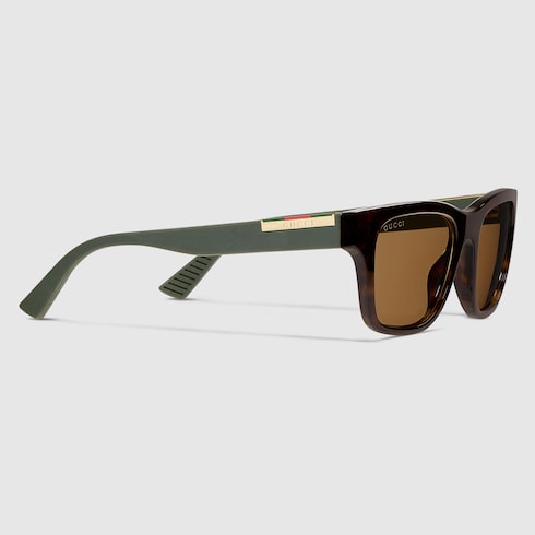Men's square sunglasses with brown lenses