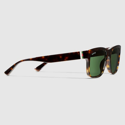 Dark brown tortoiseshell rectangular sunglasses