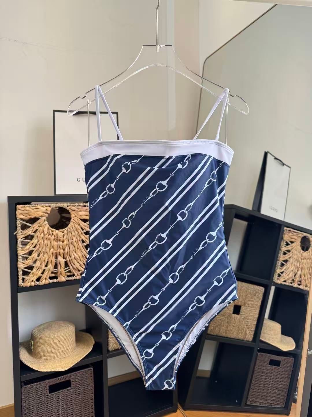 Costume Intero Stampa Morsetto Blu