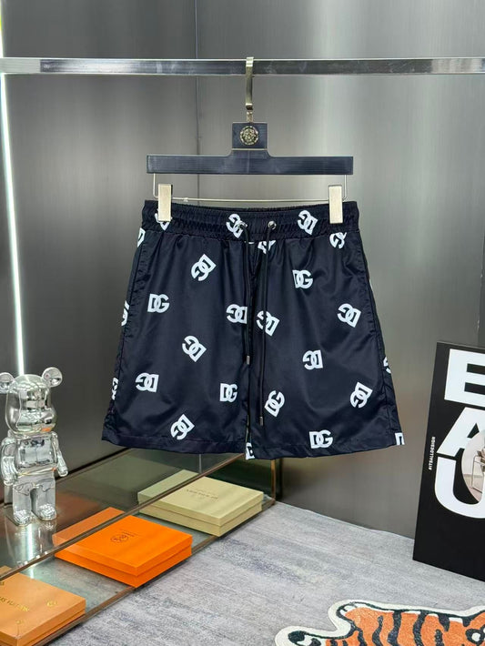 Costume da bagno con Motivo Monogramma Blu Scuro