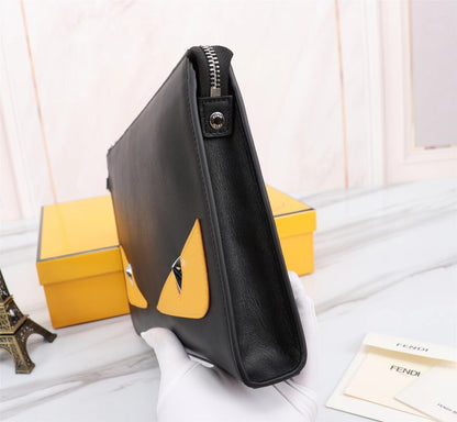 Borsa a marsupio Clutch nera e gialla