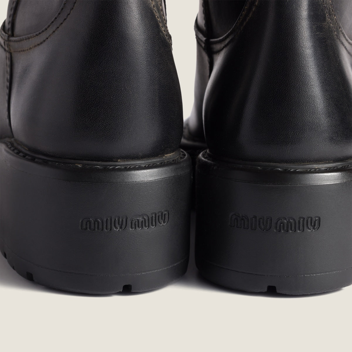 Black leather boots