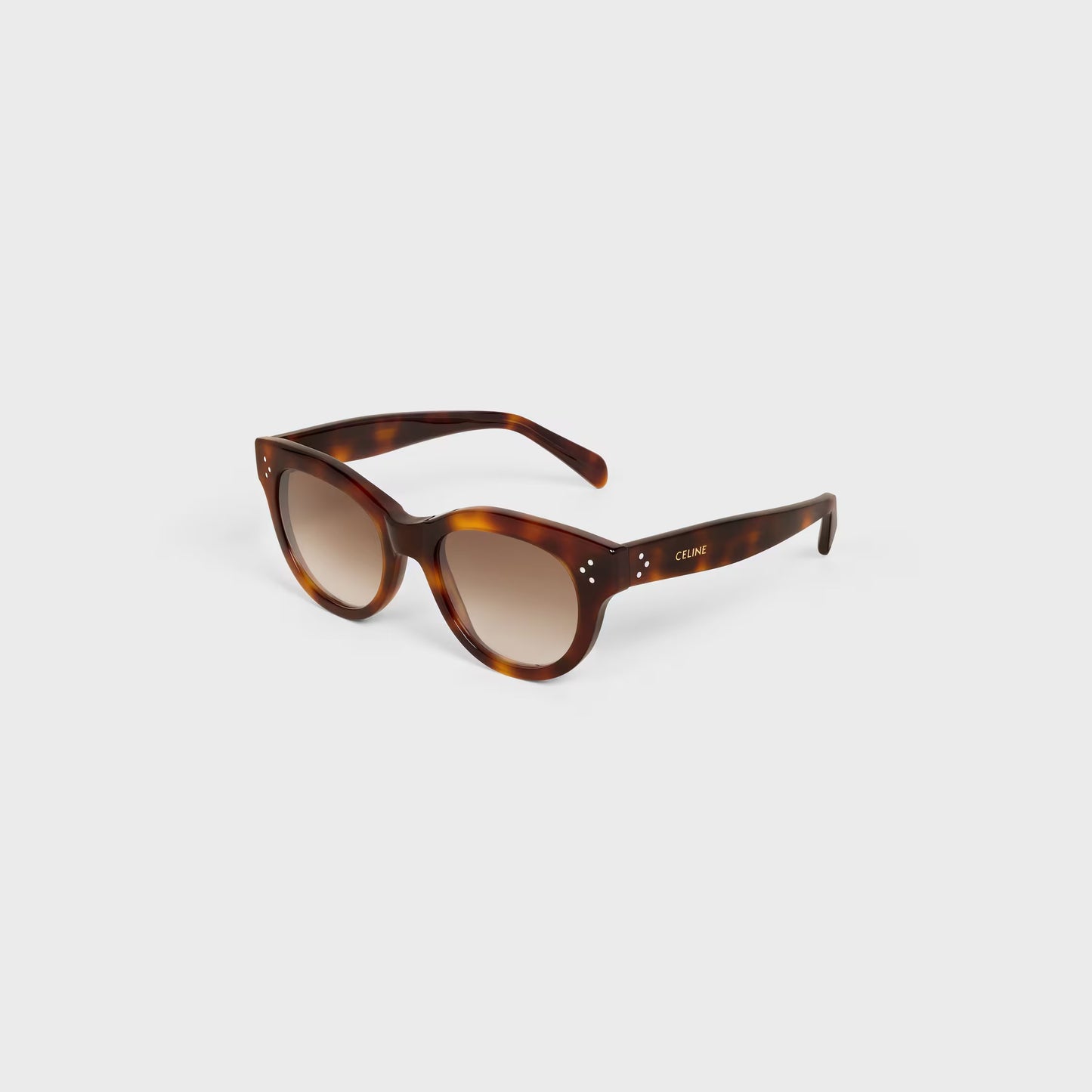 Occhiali da sole rotondi S332 in acetato avana classico donna