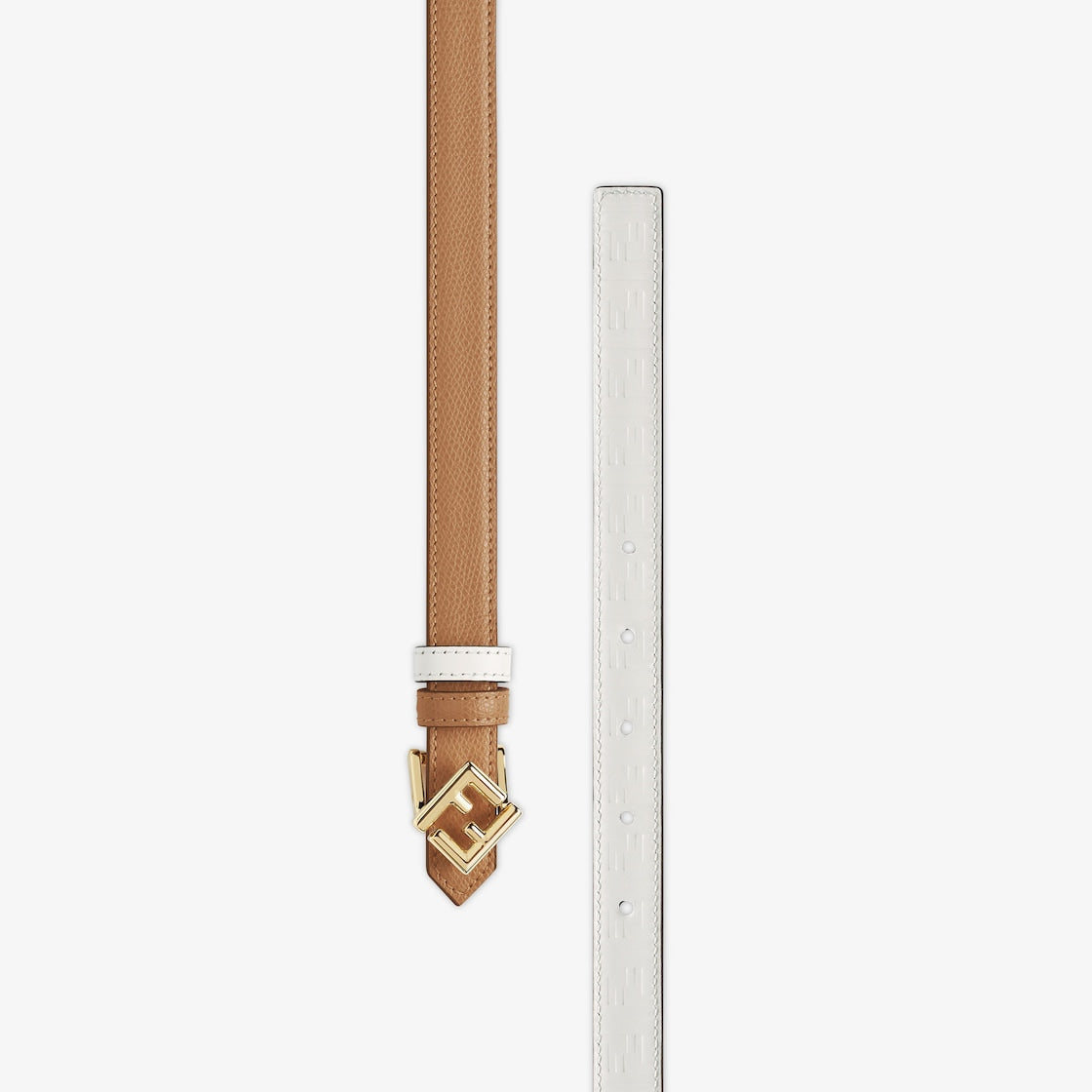 Women's reversible beige leather belt