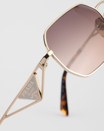 Sunglasses with Triangle Logo with Caramel Gradient Lenses