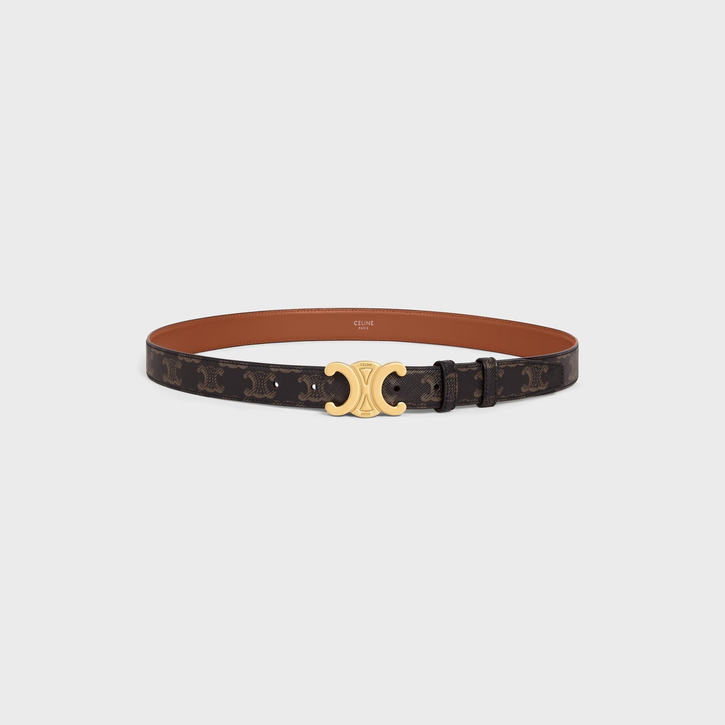 Cintura Triomphe da 25 MM in tela Triomphe cuoio donna