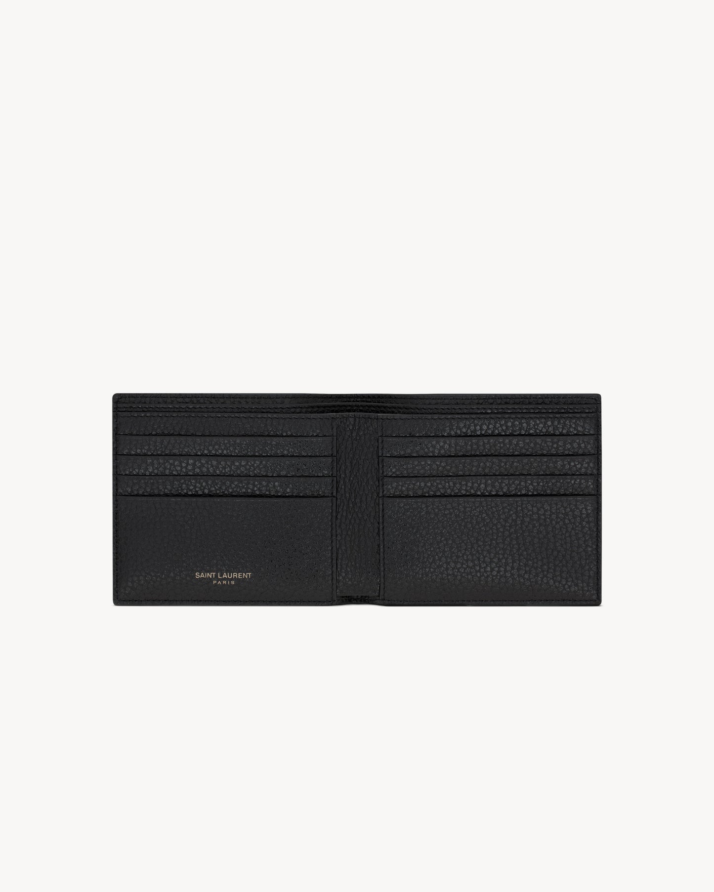 TINY CASSANDRE EAST/WEST Wallet in black grained leather