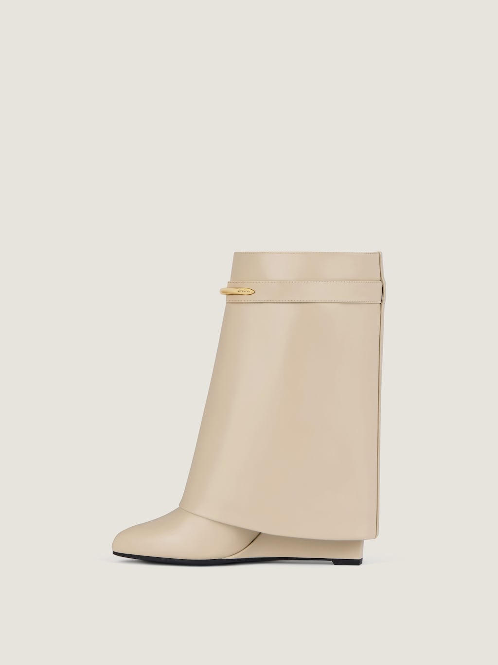 Beige leather Shark ankle boots