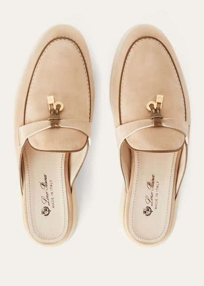 Babouche Charms Walk in pelle scamosciata color cammello