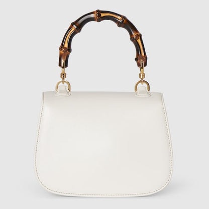 White leather GG Bamboo 1947 mini bag