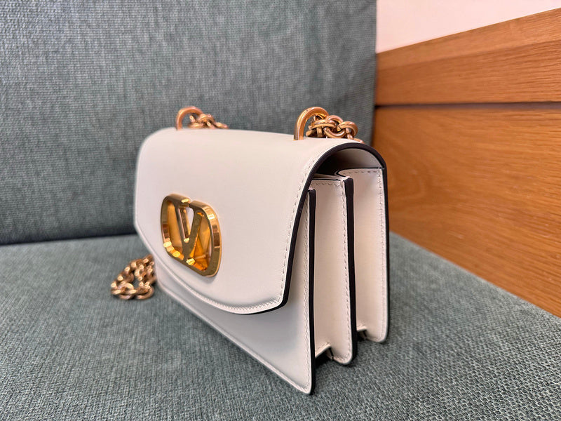 Borsa a tracolla piccola in pelle Bianca