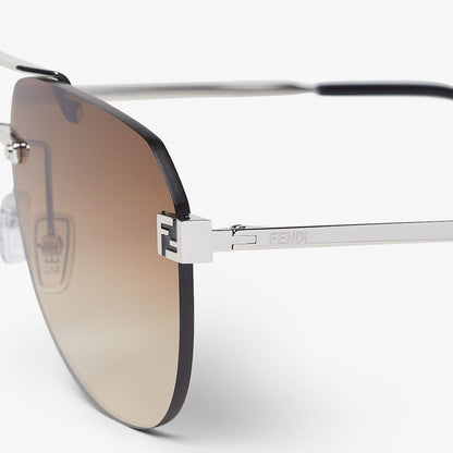 Sky Men's Palladium-Colored Metal Pilot Sunglasses