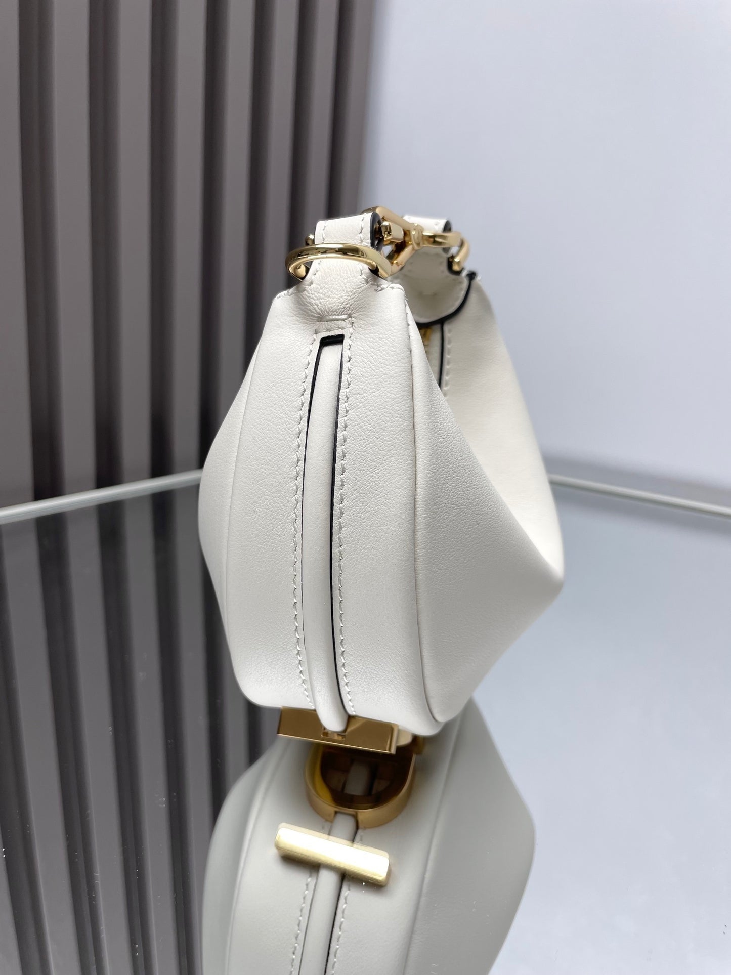 Borsa mini hobo FF bianca