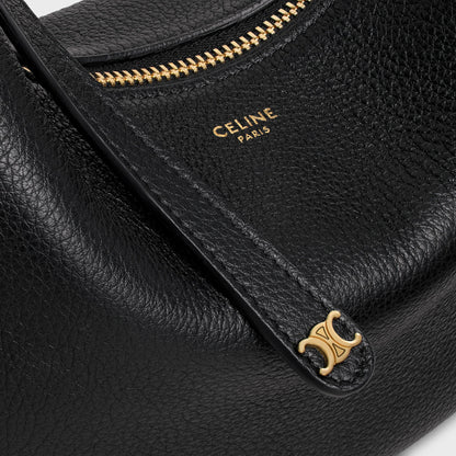 Borsa Lulu Teen in pelle di vitello granata nero