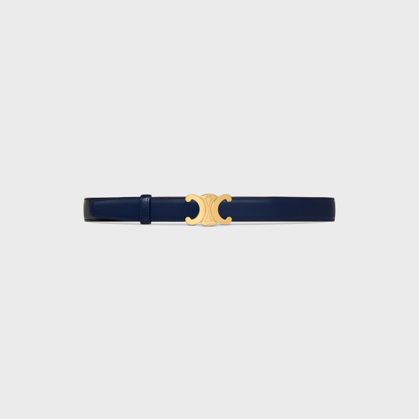 FIBBIA TRIOMPHE E TRACOLLA REVERSIBILE DA 25 MM Navy con fibbia in oro Uomo