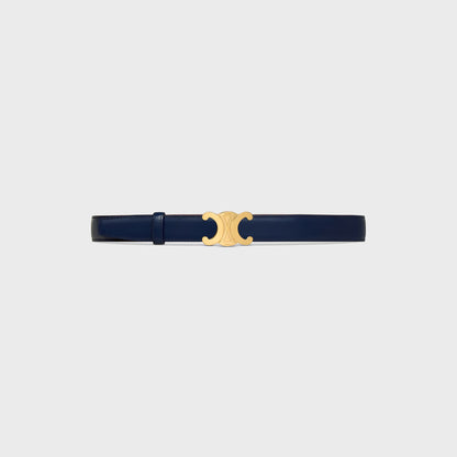 FIBBIA TRIOMPHE E TRACOLLA REVERSIBILE DA 25 MM Navy con fibbia in oro Uomo
