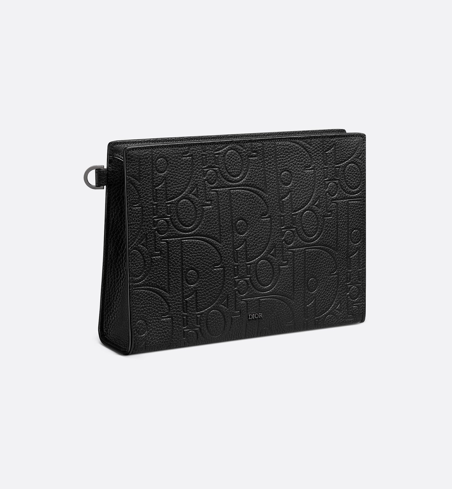 Black Gravity Leather A5 Triangular Clutch Bag